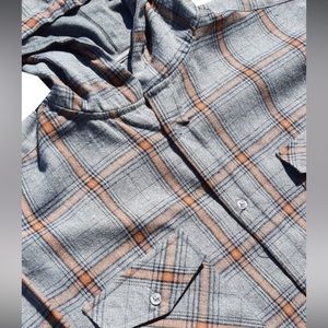 Molokai Surf Orange and Grey Hooded Flannel-Size XL